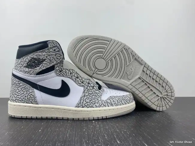 1st Kicks Shoes Cement 1 Jordan High White OG Air DZ5485-052 0610